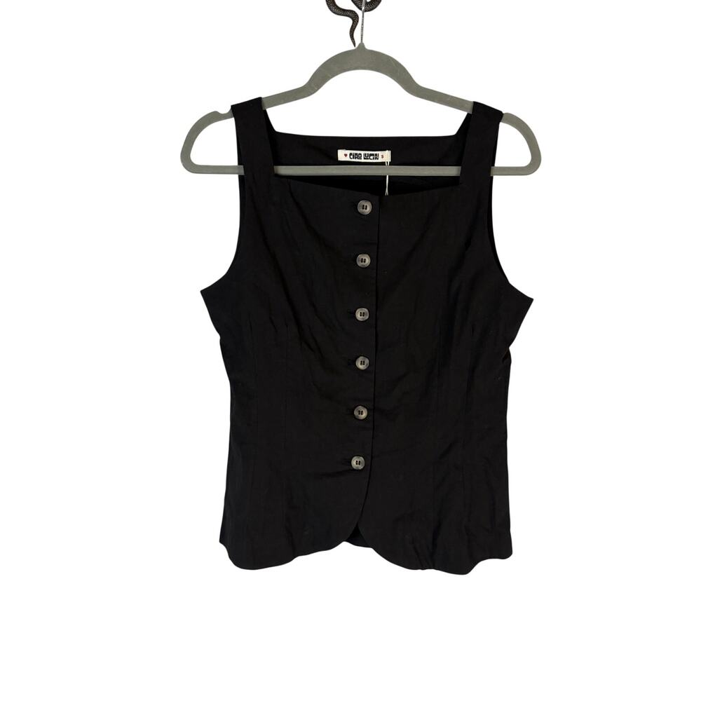 Ciao Lucia Amira Top Square Neck Button Front Old Money Office Work Brunch S - Picture 3 of 10